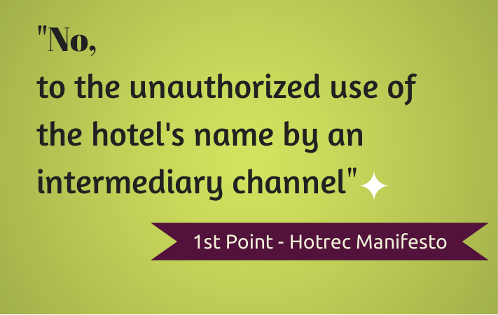 No, to the unauthorized use of the hote's brand name