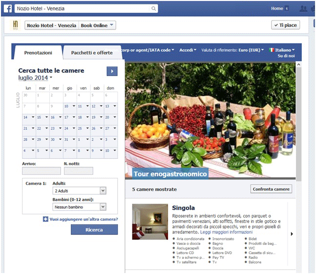 Booking online Facebook