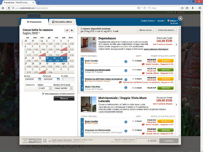 Hotel Condor - Booking engine NOZIO v2