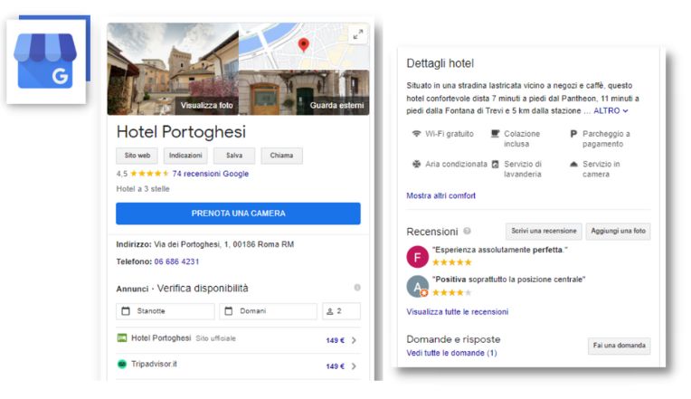 profilo google my business hotel