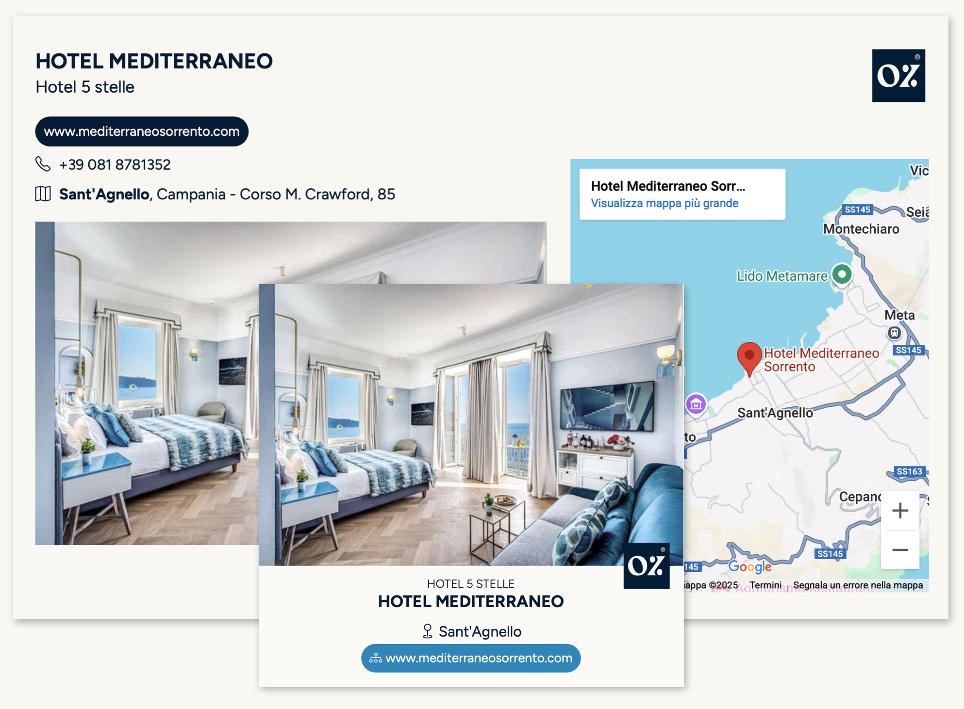 Esempio di scheda hotel registrato si nozio.travel il portale della vendita diretta