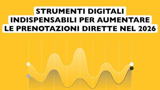 Grafica che introduce l’articolo di 4 strumenti digitali per aumentare le prenotazioni dirette nel 2026 – Nozio Blog